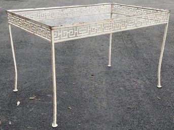 A Vintage Wrought Iron Dining Table Base With Classic Greek Key Pattern, C. 1960's