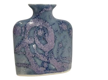 Petite Blue & Purple Studio Pottery Bud Vase