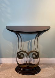 The Bombay Company - Half Moon Console Table With Metal Scroll Base