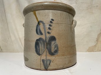 Antique Decorated Stoneware Crock.