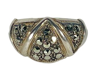 Sterling Silver Ladies Ring With Marcasites Deco Style