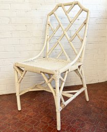 A Vintage Rattan Side Chair In Chinese Chippendale Style
