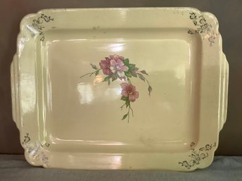 Enameled Floral Rectangular Platter