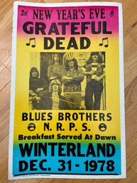 1978 The Grateful Dead , Vintage Poster / Window Card 14' X22' By Tribune Showprint, Inc