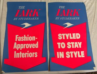 Two Studebaker Lark Color Lithograph Advertisements