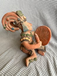 Aztec Terra Cotta Figurine Scupture Unsigned 7.5in