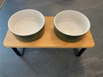 Reddy Green Elevated Double Diner Dog Bowl Set, 3.75 Cups