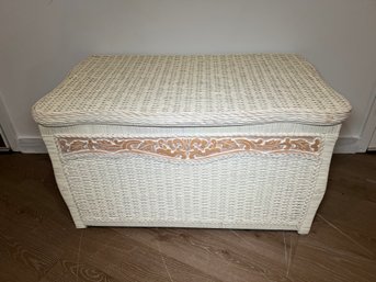 Cedar Lined White Wicker Chest