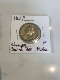1963 P Washington Quarter 90 Silver 107