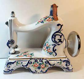 Hand Painted 1970 Sewing Machine Bottles Beautiful Decanter By Cesare Made In Italy