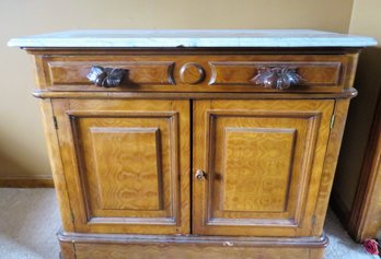 Marble Top Eastlake Victorian Carved Dresser With Fruit Pulls