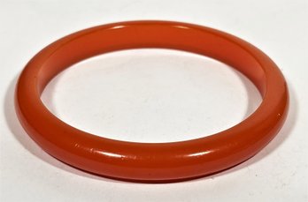 Vintage Orange Bakelite Plastic Bangle Bracelet