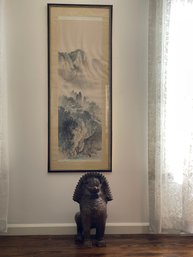 Large Chinese Painting Matted With Silk (A)