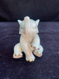 Vintage Lenox Elephant Figurine Trunk Up For Luck