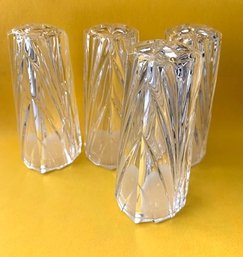 Two Pair (4 Pieces) Glass Salt & Pepper Shakers