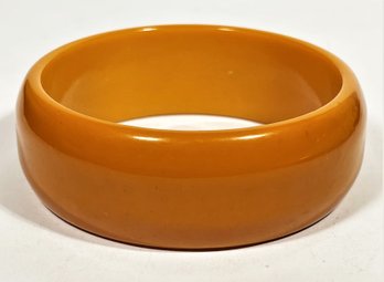 Vintage Butterscotch Bakelite Plastic Wide Bangle Bracelet