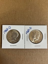 Lot Of 2 Beautiful Kennedy Half Dollars 40 Silver