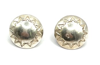 Vintage Sterling Silver Southwestern Screw On Earrings