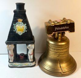 1967 Vallo Decanter & 1976 Philadelphia Bicentennial Liberty Bell 22k Gold Finish Decanter