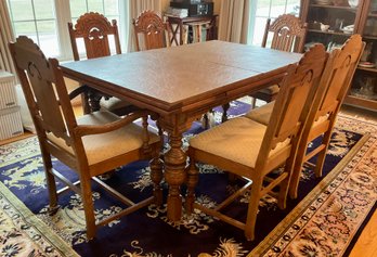 RARE Hand Carved Wooden Dining Set