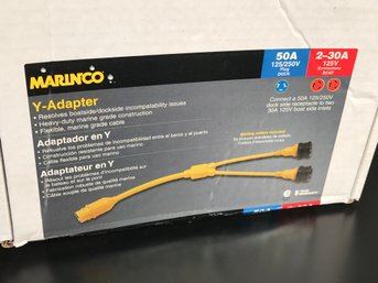 Boat Y Adapter By MARINCO - Brand New In Box - 50 AMP / 2 30 AMP - Never Used - Heavy Duty - NEW NEW NEW !