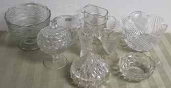 Lot Of 9 Cut Clear Glass