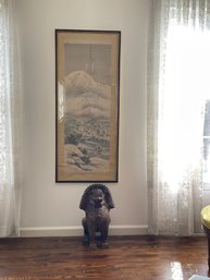 Large Chinese Painting With Silk Border (B)
