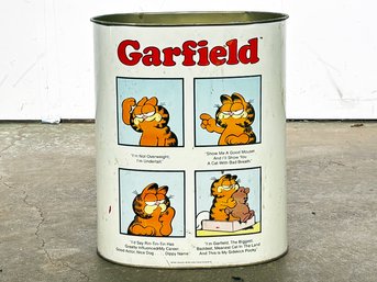 A Vintage Metal Garfield Wastebasket