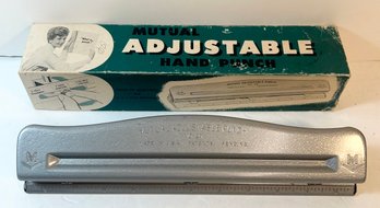 Vintage Mutual Adjustable Hand Punch Made In USA