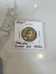 1953 P Washington Quarter 90 Silver 109