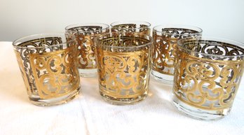 Georges Briard 6 Gold High Ball Glasses (1 Of 2)