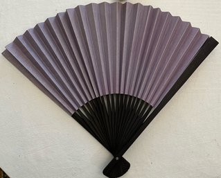 Men's Vintage Purple Niguro Bamboo And Paper Handheld Fan