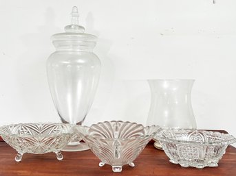 Vintage Glassware Including A 1920's Candy Container
