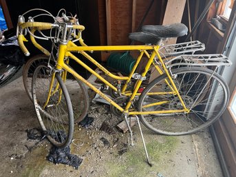 Pair Of Yellow Twin Schwinn Touring/Road Bikes