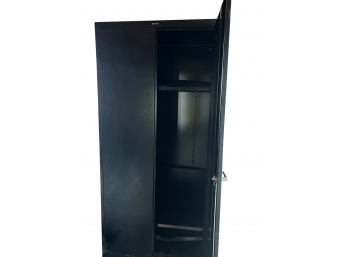 Large Black Metal Storage Cabinet With Adjustable Shelves