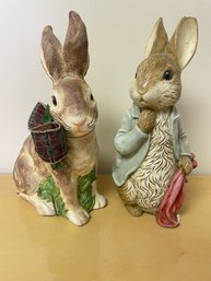 Pair Of Porcelain Rabbit Figurines