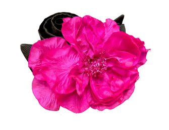 Hot Pink Vintage Silk Flower Belt