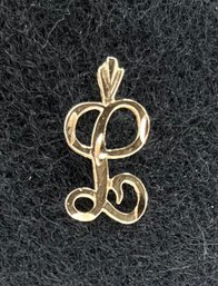 Vintage 14 K Gold The Letter L - Initial Charm - Monogram Pendant - 3/4 X 7/16