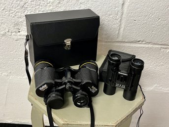 Binoculars - Vivitar And Bushnell In Cases - Nice!