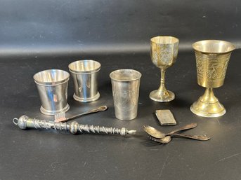 A Grouping Of Vintage Mixed Metals: Chalices, Cups & More