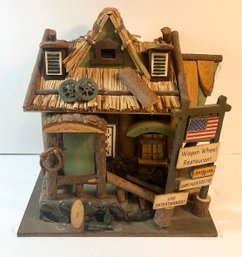 Wester Country Wooden Wagon Wheel Restaurant Decorative Bird House