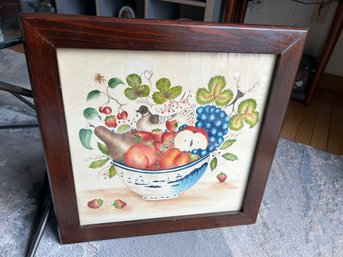 Fine Vintage Signed THEOREM PAINTING-still Life Of A Bowl Of Fruit - NO SHIPPING