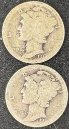 Lot Of 2 Mercury Silver Dimes 1917, 1917-S