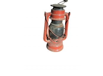 Vintage 1960's Winged Wheel Lantern / Red Kerosene Oil Lamp