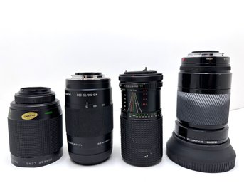 4 Camera Lenses: Sony, Minolta Telesor, Sakar & Five Star