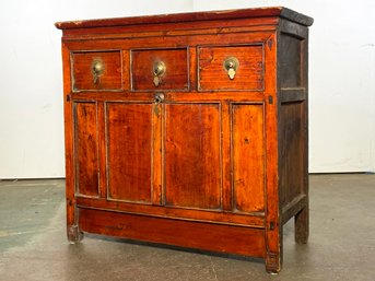 A Qing Dynasty Cabinet With Brass Hardware