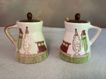 Vintage Twin Honey Jam Condiment Jars