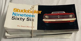 Pack Of One Hundred 1966 Studebaker Pamphlets