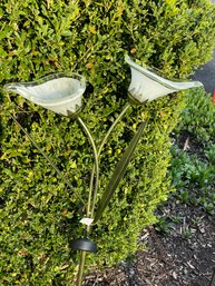 Hand Blown Calla Lilies On A Garden Stake