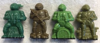 Set Of (4) 1990 Teenage Mutant Ninja Turtles Bubblegum Containers